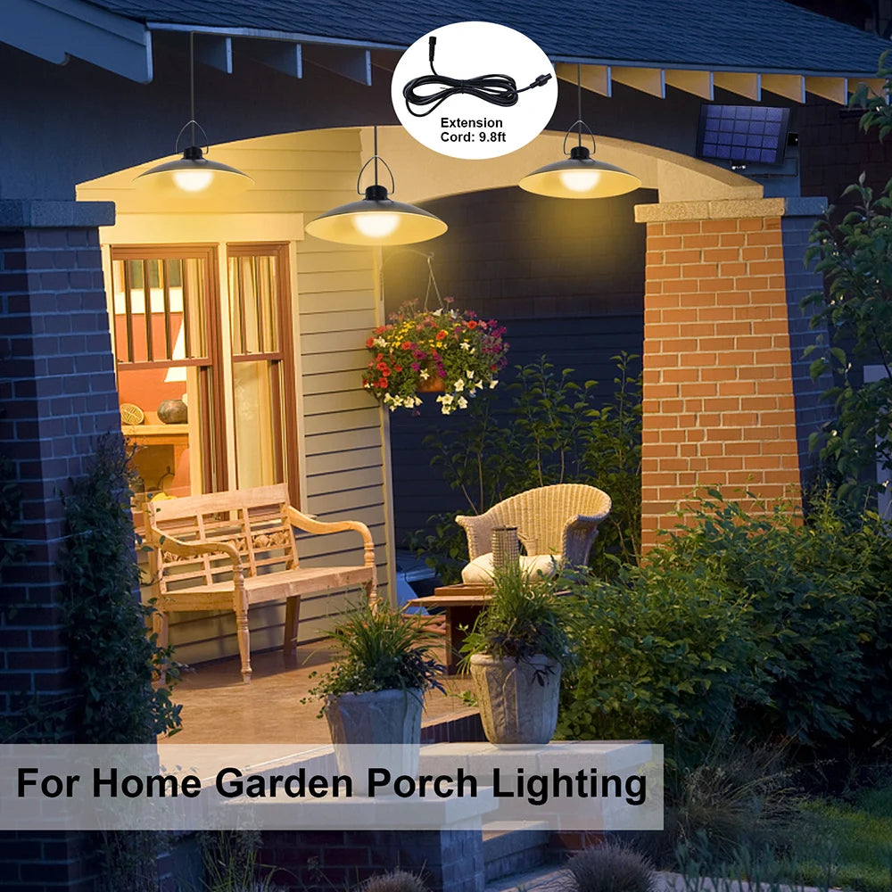 1/2/3/4Head Solar LED Pendant Light Remote Control Outdoor Indoor Solar Lamp Waterproof Security Lighting For Garden Porch Patio