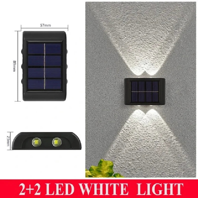 1-4pcs Solar Wall Light Outdoor Up and Down Solar Power Lighting Outdoor Waterproof IP65 Garden Courtyard Villa Landscape Decor