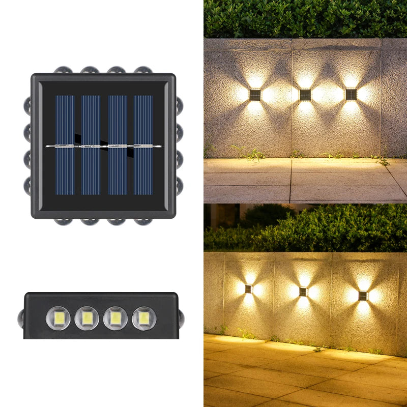 10/12/16 LEDsSolar Outdoor Wall Lights, Weatherproof Garden Lamp, Pathway Lighting  for Stairs Fence Street Camping Home Decor