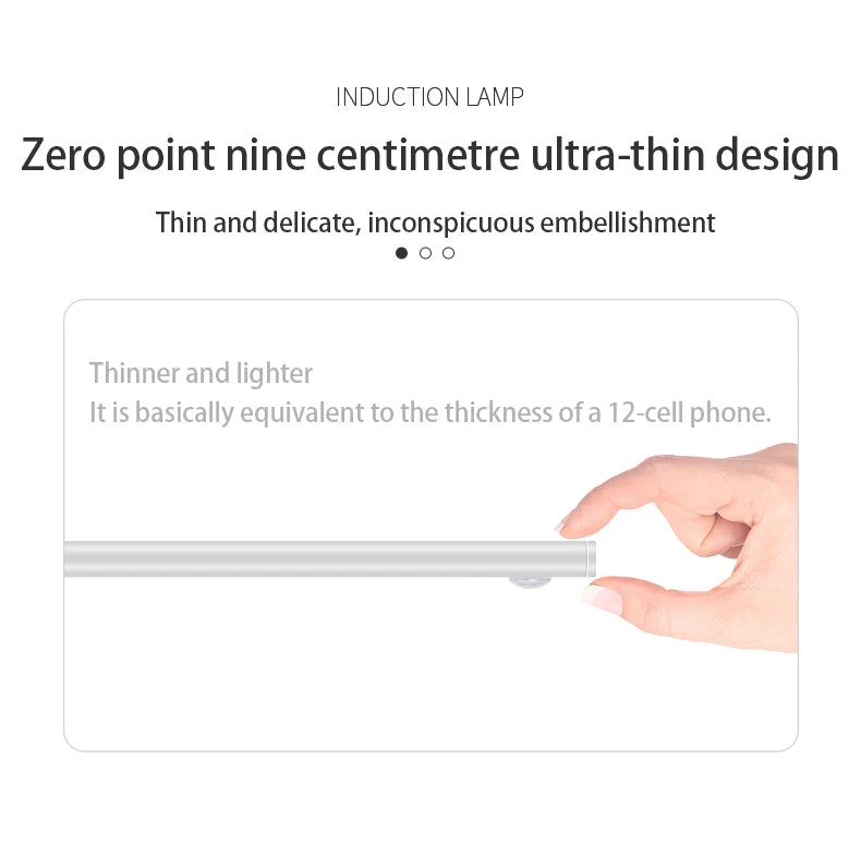 LED Night Light Motion Sensor Wireless USB Cabinet Night Light Wardrobe Lamp For Kitchen Cabinet Bedroom Wardrobe 20/30/40/60CM