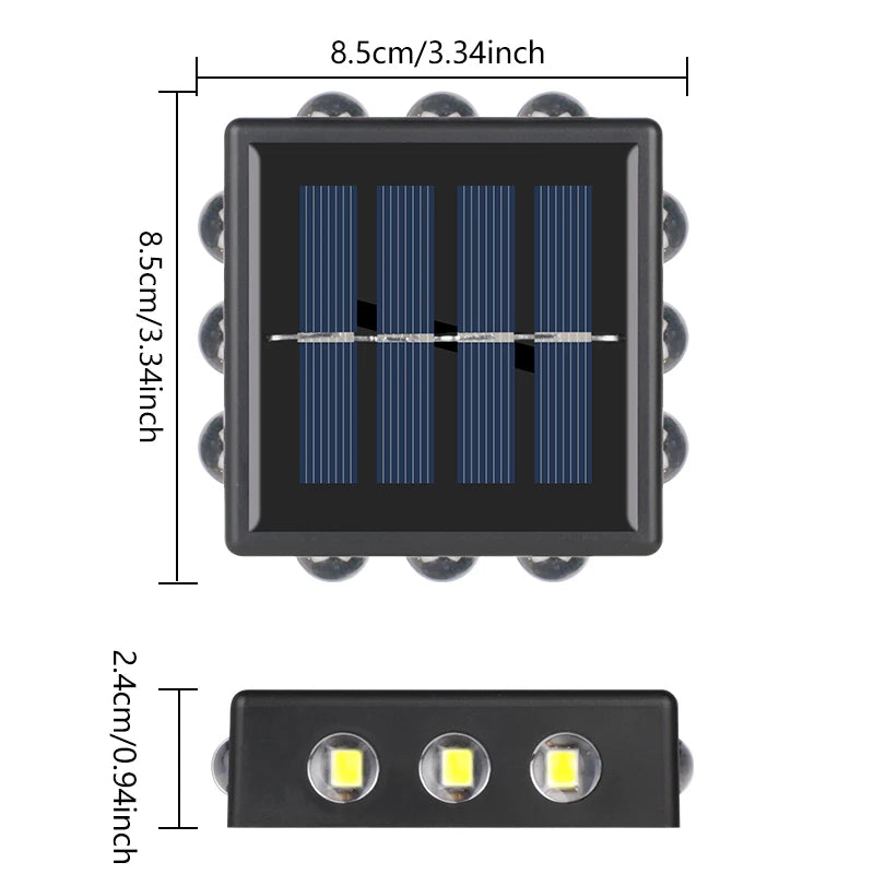 10/12/16 LEDsSolar Outdoor Wall Lights, Weatherproof Garden Lamp, Pathway Lighting  for Stairs Fence Street Camping Home Decor