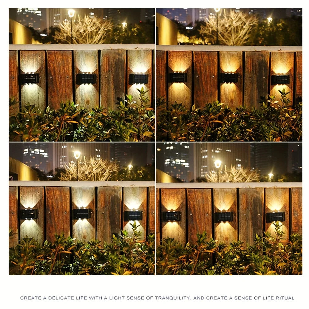 1-4pcs Solar Wall Light Outdoor Up and Down Solar Power Lighting Outdoor Waterproof IP65 Garden Courtyard Villa Landscape Decor