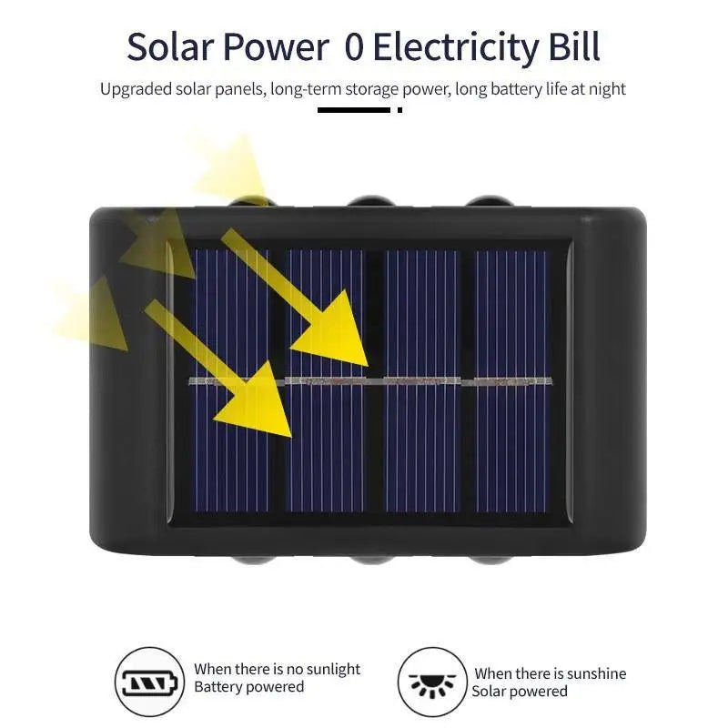 1-4pcs Solar Wall Light Outdoor Up and Down Solar Power Lighting Outdoor Waterproof IP65 Garden Courtyard Villa Landscape Decor