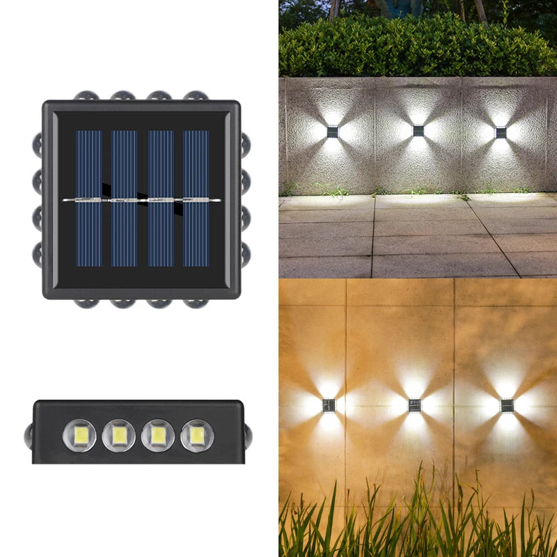 10/12/16 LEDsSolar Outdoor Wall Lights, Weatherproof Garden Lamp, Pathway Lighting  for Stairs Fence Street Camping Home Decor