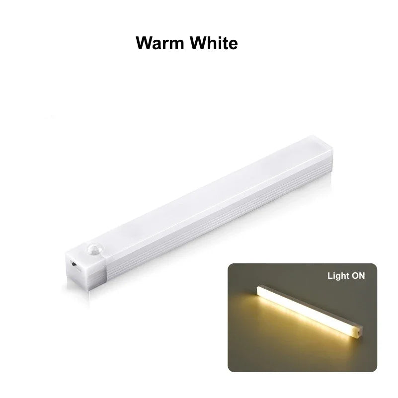 LED Motion Sensor Bar Light Rechargeable Induction Night Light Portable Cordless Magnetic Cabinet Lamp for Kitchen Room Bedside