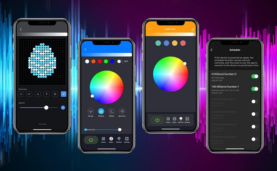 400LEDs Smart Curtain Lights Bluetooth App LED String RGB Fairy Lights DIY Music Change Display for Window Bedroom Decoration