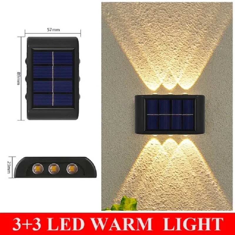1-4pcs Solar Wall Light Outdoor Up and Down Solar Power Lighting Outdoor Waterproof IP65 Garden Courtyard Villa Landscape Decor