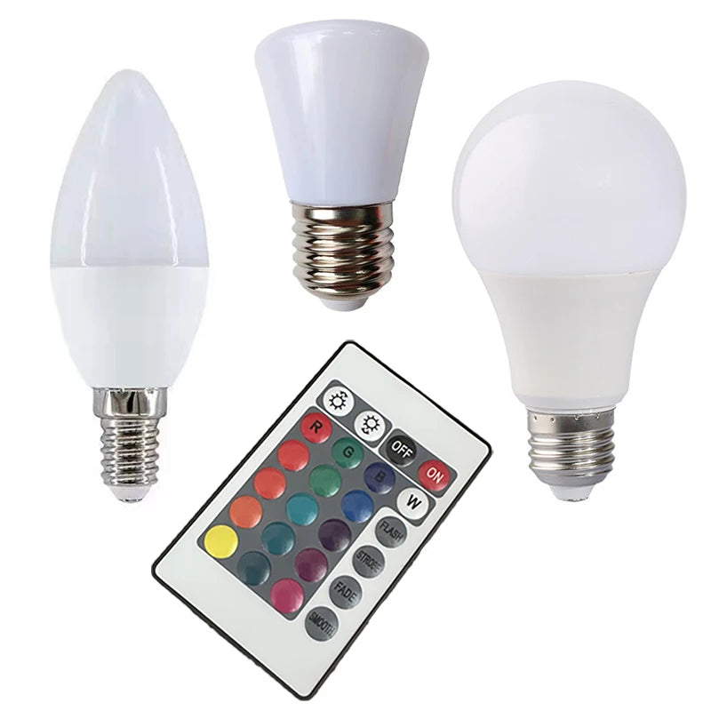 16 RGB LED Light Bulb 16 Colors with Remote | E27 Dimmable 220V Mood Lighting