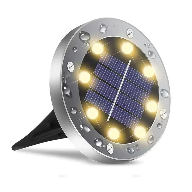 IP68 LED Outdoor Solar Power Ground Light Solar Path Deck Lights Underground Light Yard Driveway Lawn Garden Decor Lighting