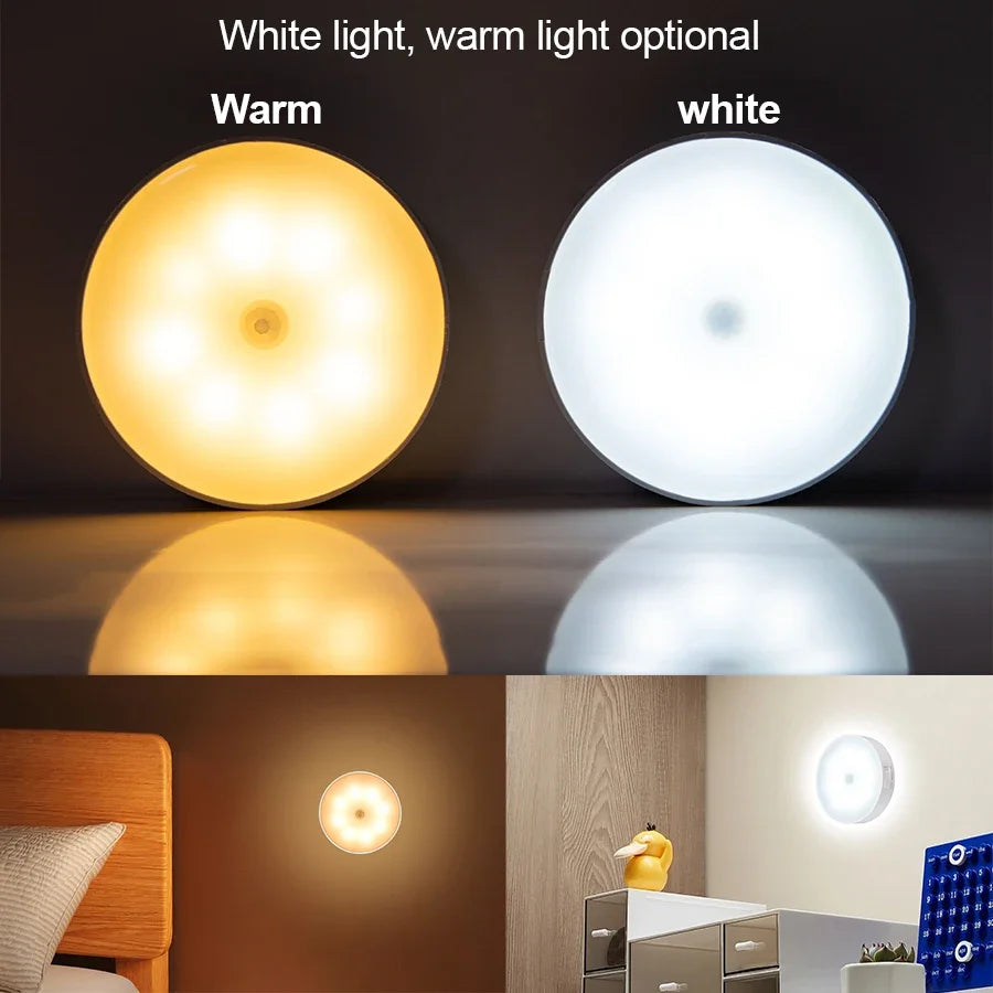 Motion Sensor Light USB Rechargeable Night Light LED Lamp for Kitchen Bedroom Stairs Hallway Cabinet Closet Wardrobe Nightlight
