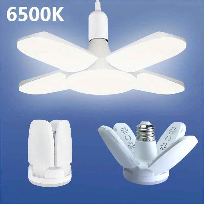 Foldable LED Garage Light Bulb | E27, 40 LEDs, 6500K White | For Kitchen | Indoor | Living Room | Attic Light