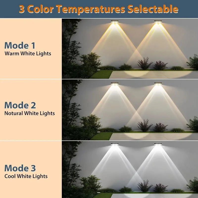 Solar Wall Lights  Outdoor LED Fence Light  RGB Solar Garden Wall Lights  IP65 Waterproof for Courtyard Decoration Light