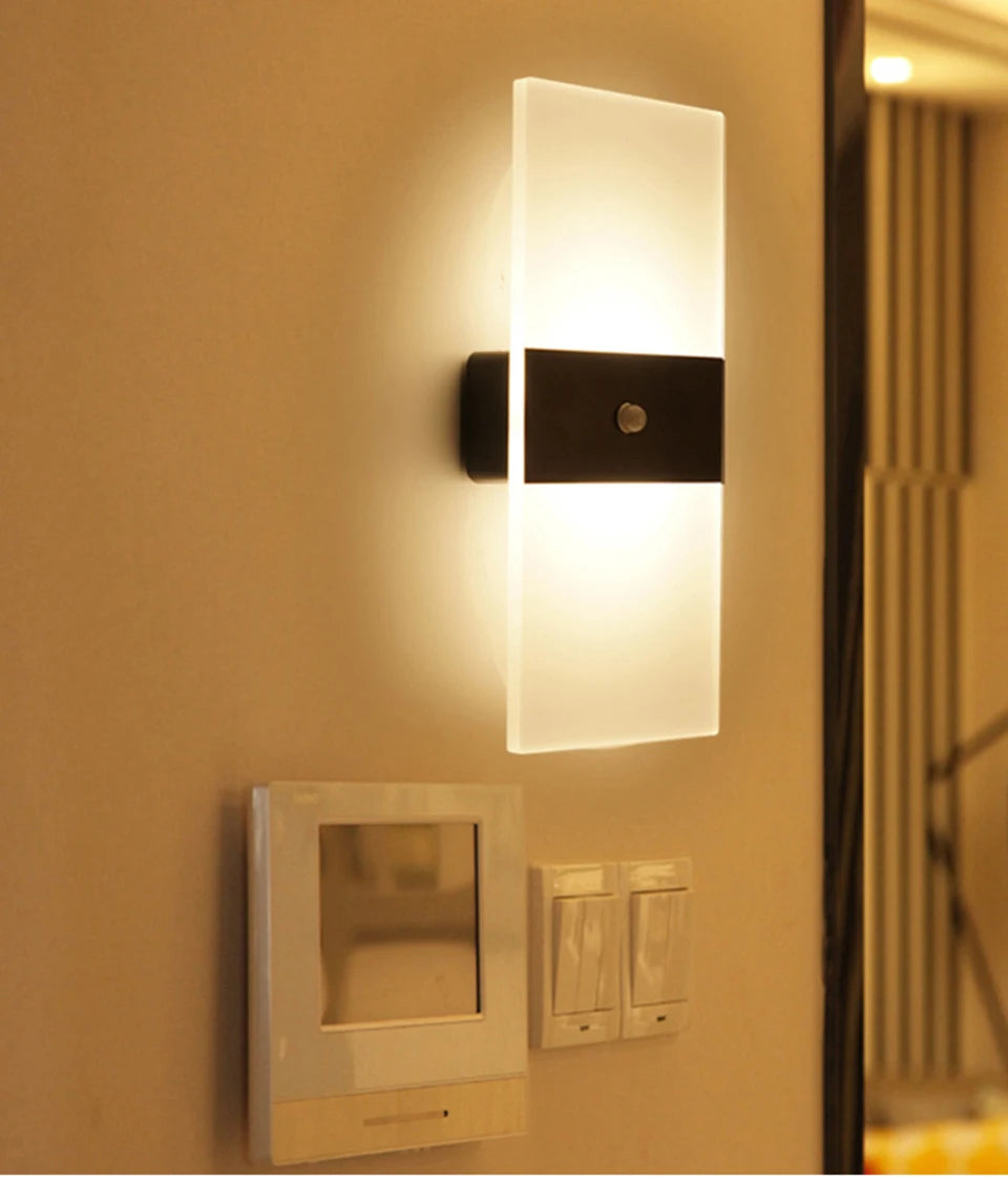 USB Rechargeable LED Wall Lamp – Touch & Motion Sensor Night Light