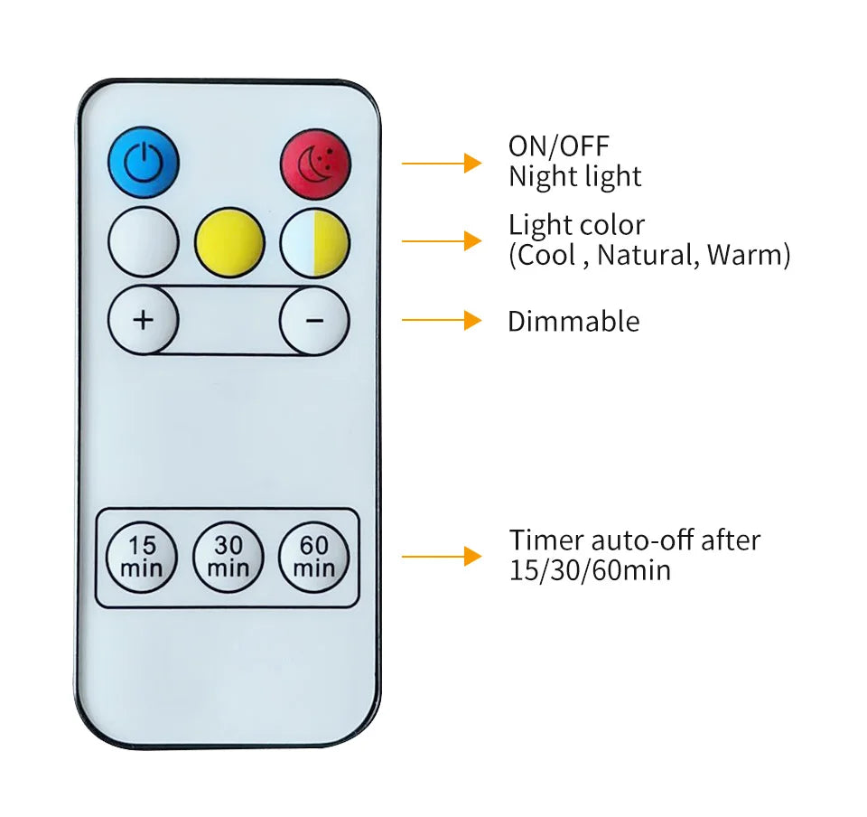 Portable Led Night Light with Clock Time Display Rechargeable Remote Control for Bedroom Bedside Table Lamp Baby Nursery Reading