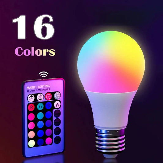 16 RGB LED Light Bulb 16 Colors with Remote | E27 Dimmable 220V Mood Lighting