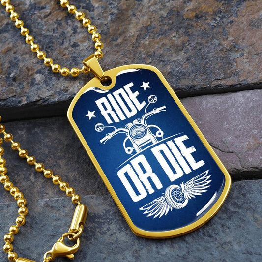 Ride Or Die Men's Dog Tag |  Necklace for Anniversaries & Birthdays | Ideal Gift for Special Occasions and Festive Seasons