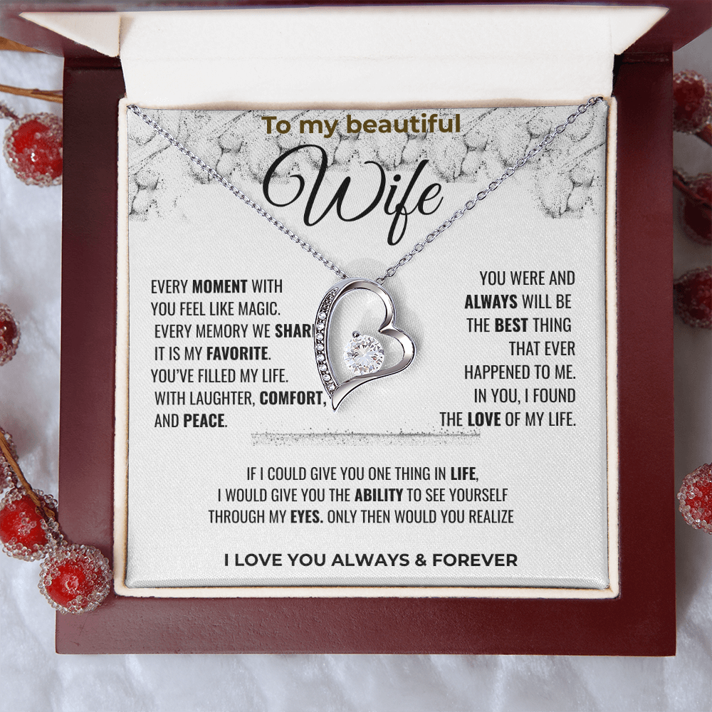 To my Beautiful Wife Gift | Wife Gift | Necklace for Wife, Gift Idea.