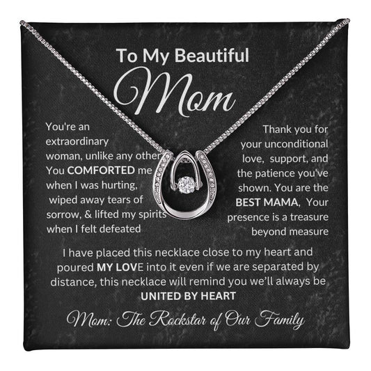 Happy Mother's Day Lucky In Love, Necklace  Mother Daughter Necklace, Mother's Day Gift, Daughter Gift, Jewelry for Mom, Anniversary Gift