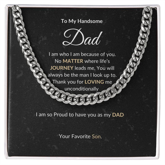 Cuban Link Chain Necklace || Father's Day Necklace || To My Dad Gift || Gift From Son || Papa Gift || Father's Day Jewelry || Necklace For Dad