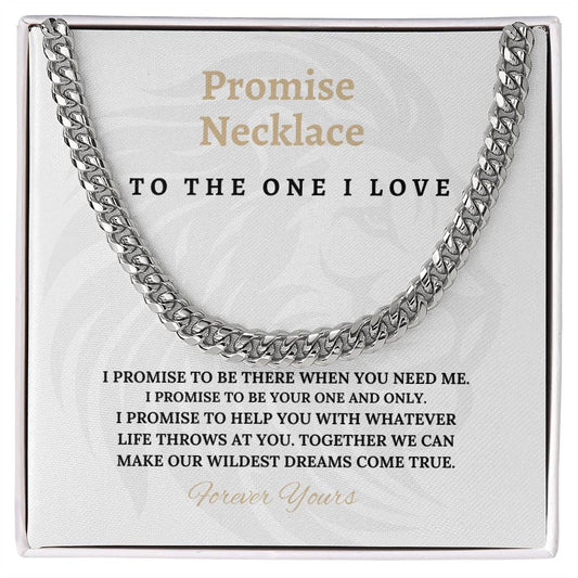 Promise Necklace Gift For Him Gift for Husband Gift Cuban Chain Necklace for Man Gift For Boyfriend Gift For Man