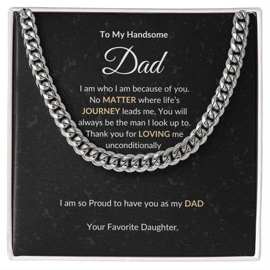 Cuban Link Chain Necklace || Father's Day Necklace || To My Dad Gift || Gift From Daughter || Papa Gift || Father's Day Jewelry || Necklace For Dad