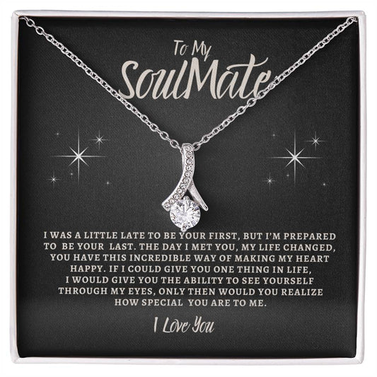 To My Soulmate Alluring  Necklace, I Love You, Gift For Wife /Soulmate/Sweetheart / Gifts Giving Season for Birthday Anniversary and Festival