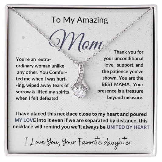 Mother's day Alluring Beauty Necklace with On Demand Message Card || Gift for Mom, Mom Necklace Gift, Gifts for Mom, Mom Necklace, Mother Necklace