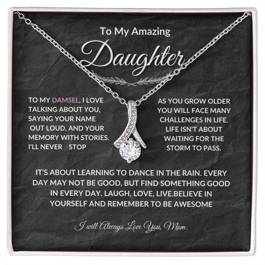 To My Daughter || Alluring Beauty Necklace || Birthday Gift || Christmas Gift || Valentine's Day Gift || Anniversary Day Gift With Blessing Card Gift Box