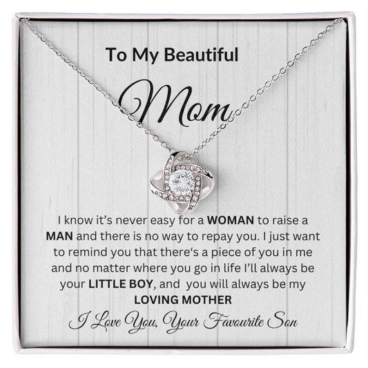 Happy Mother's Day  Love Knot Necklace || Mother Daughter Necklace || Mother's Day Gift || Daughter Gift ||Jewelry for Mom || Anniversary Gift