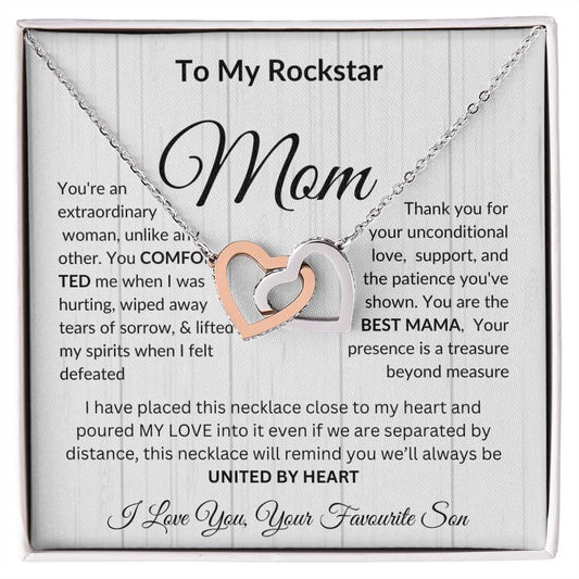 Happy Mother's Day Interlocking Hearts Necklace  || Mother Daughter Necklace || Mother's Day Gift || Daughter Gift ||Jewelry for Mom || Anniversary Gift