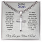 Artisan Cross Necklace on Cuban Chain w/ MC Gift For Son | Gift for Grandson