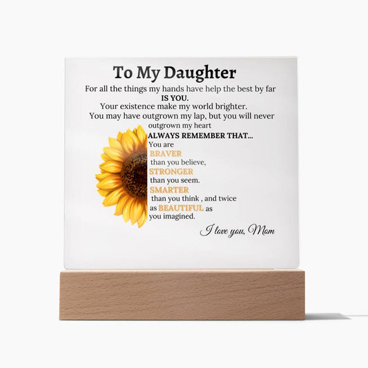 I LOVE YOU Acrylic Square Desk Plaque Gifts For Daughter - Daughter Gifts From Mom,  For Birthday, Graduation, Wedding  Gifts For Daughter