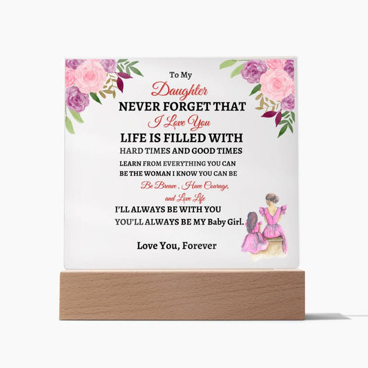 I LOVE YOU Acrylic Square Desk Plaque Gifts For Daughter || Daughter Gifts From Mom or Dad For Birthday || Graduation|| Wedding || Gifts For Daughter