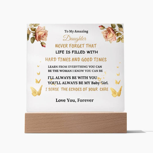 Gifts For My Amazing  Daughter Acrylic Square Plaque good for - Wedding, Birthday,  Holiday Halloween, Valentine's Day Gifts For Amazing  Daughter - Desk Decorations Gifts For Daughter