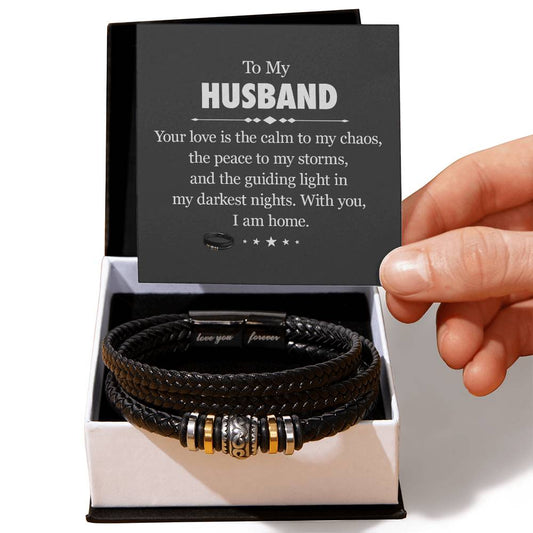 To My Man,Love You Forever Bracelet || Husband Gifts from Wife I Love You Forever and Always Bracelets Boyfriend Anniversary Birthday Christmas Fathers Gifts for Men, Son and Grandson