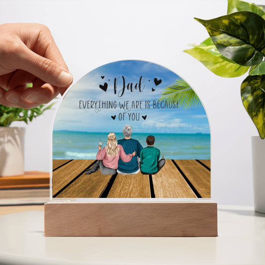 Acrylic Dome Plaque for father's day gift from daughter, and son ||  family print, gift for dad, birthday gift