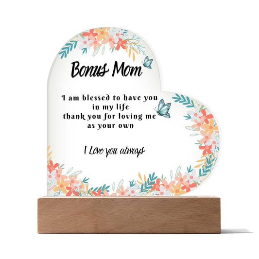 Bonus Mom Gifts, Stepmom Gifts, Foster Mom Gifts, Mother In Law Gifts For Christmas Mother's Day Birthday Gifts To My Other Mom Acrylic Heart Keepsake