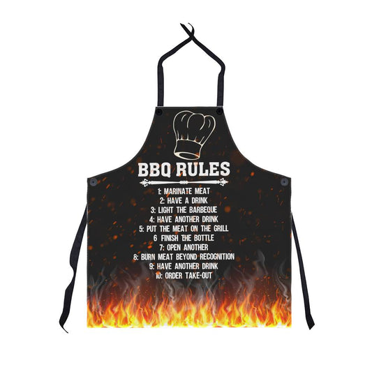 BBO Rules  Grill Apron Father's day Gift - Men's Funny Chef Cooking Grilling BBQ Apron with 2 Pockets - Birthday Father's Day Christmas...