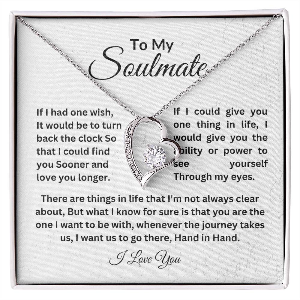 To My Soulmate || Forever Love Necklace || Birthday Gift || Christmas Gift || Valentine's Day Gift || Anniversary Day Gift With Blessing Card Gift Box