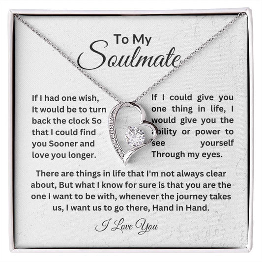 To My Soulmate || Forever Love Necklace || Birthday Gift || Christmas Gift || Valentine's Day Gift || Anniversary Day Gift With Blessing Card Gift Box