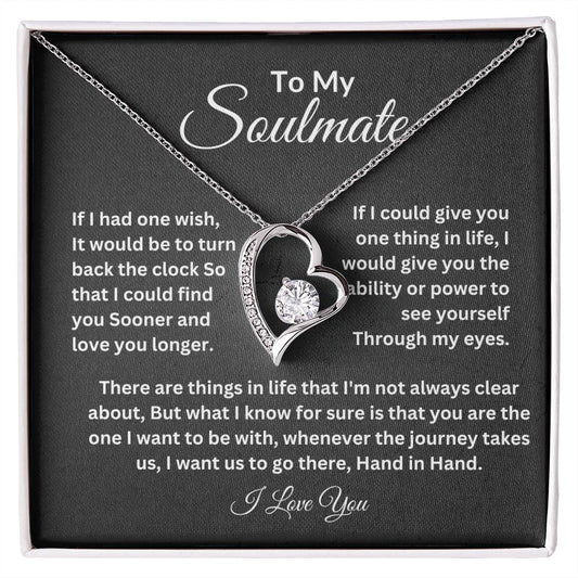 To My Soulmate || Forever Love Necklace || Birthday Gift || Christmas Gift || Valentine's Day Gift || Anniversary Day Gift With Blessing Card Gift Box