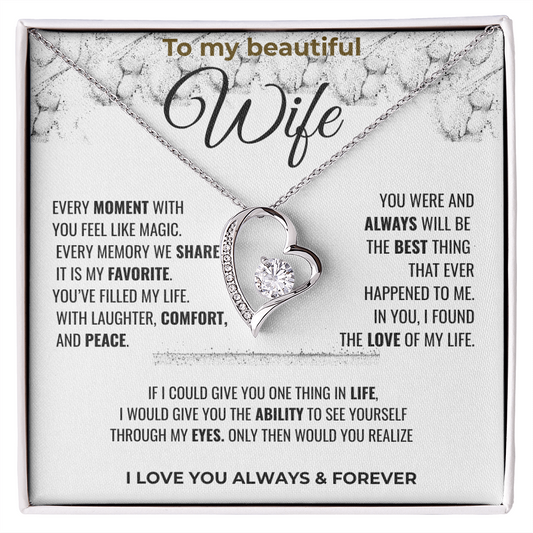 To my Beautiful Wife Gift | Wife Gift | Necklace for Wife, Gift Idea.