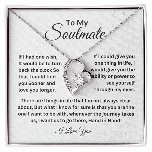 To My Soulmate || Forever Love Necklace || Birthday Gift || Christmas Gift || Valentine's Day Gift || Anniversary Day Gift With Blessing Card Gift Box
