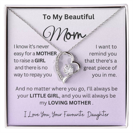 Happy Mother's Day || Forever Love Necklace with On Demand Message Card || Mother Daughter Necklace, Mother's Day Gift, Daughter Gift, Jewelry for Mom, Anniversary Gift