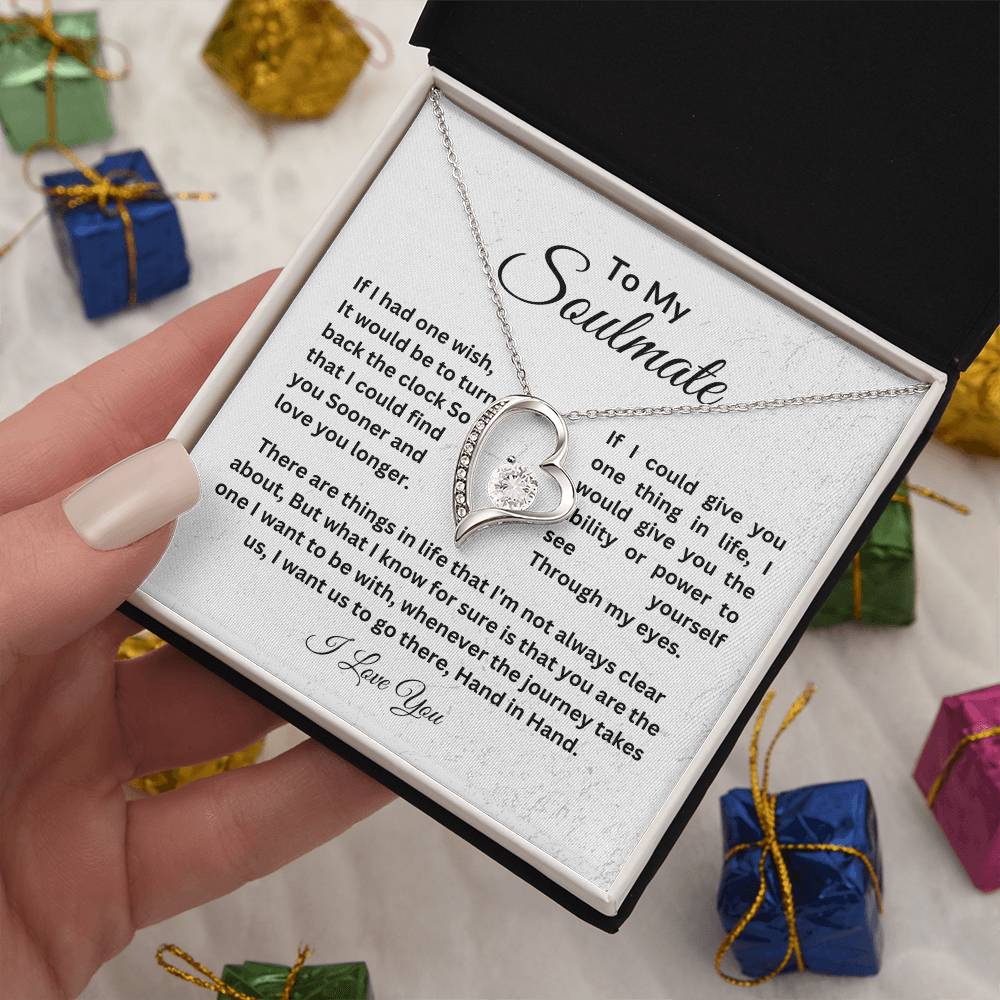To My Soulmate || Forever Love Necklace || Birthday Gift || Christmas Gift || Valentine's Day Gift || Anniversary Day Gift With Blessing Card Gift Box