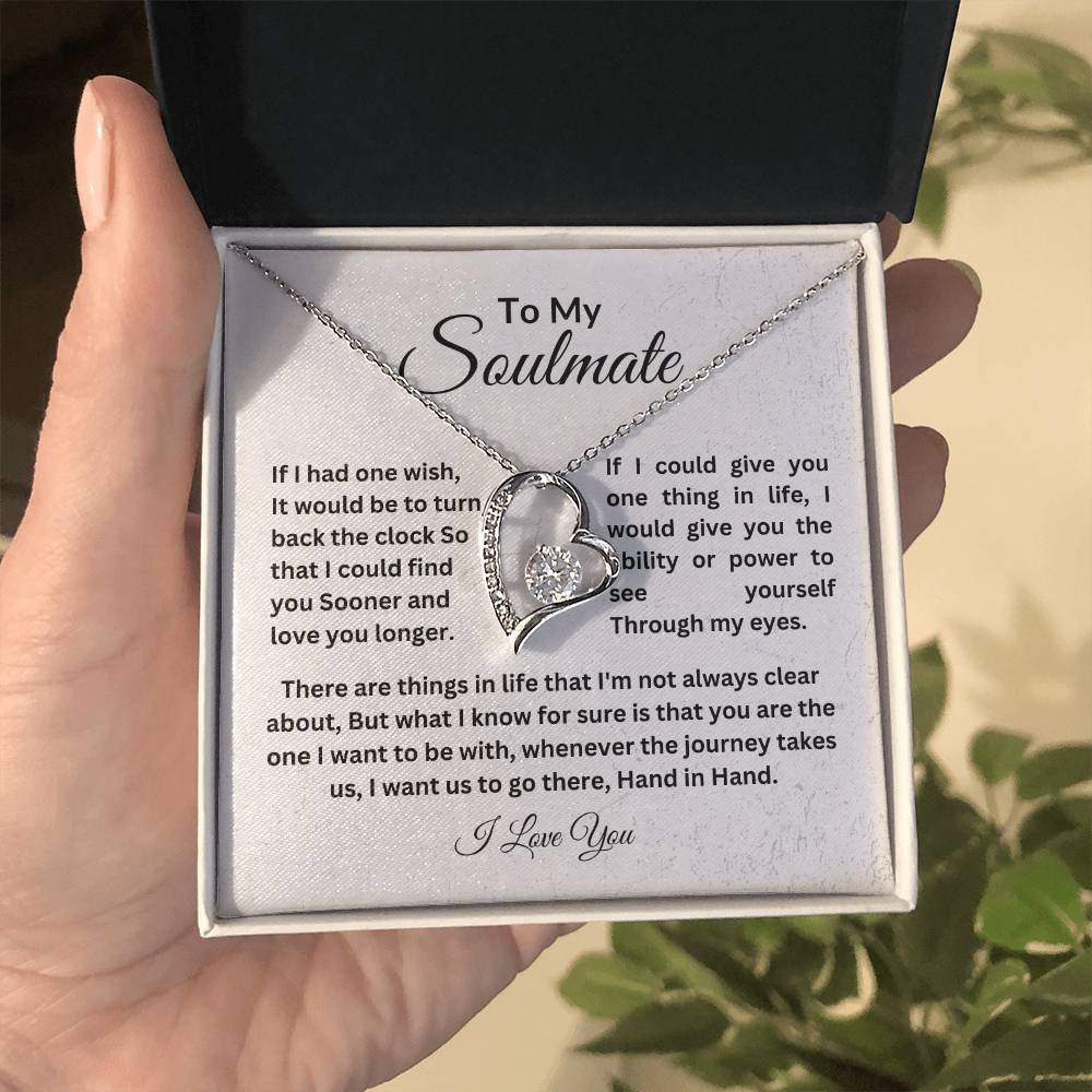 To My Soulmate || Forever Love Necklace || Birthday Gift || Christmas Gift || Valentine's Day Gift || Anniversary Day Gift With Blessing Card Gift Box