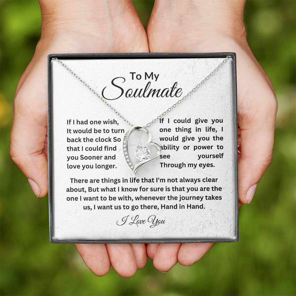 To My Soulmate || Forever Love Necklace || Birthday Gift || Christmas Gift || Valentine's Day Gift || Anniversary Day Gift With Blessing Card Gift Box