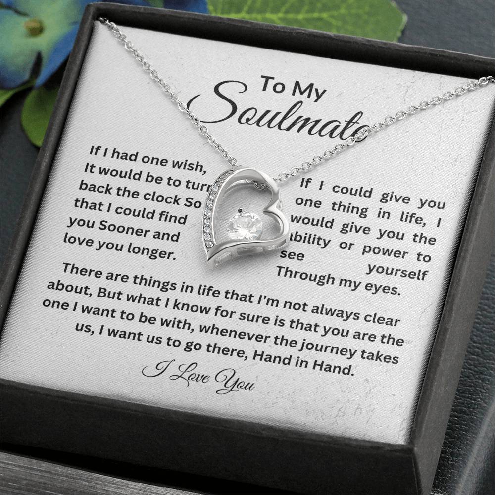 To My Soulmate || Forever Love Necklace || Birthday Gift || Christmas Gift || Valentine's Day Gift || Anniversary Day Gift With Blessing Card Gift Box