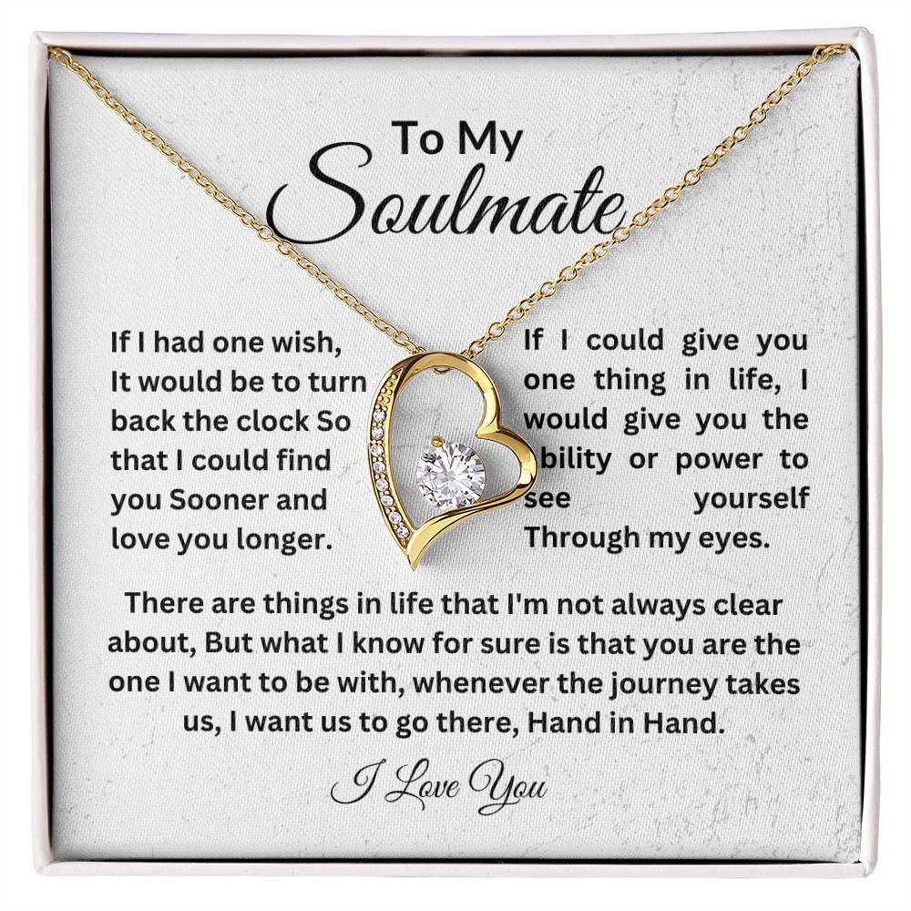 To My Soulmate || Forever Love Necklace || Birthday Gift || Christmas Gift || Valentine's Day Gift || Anniversary Day Gift With Blessing Card Gift Box