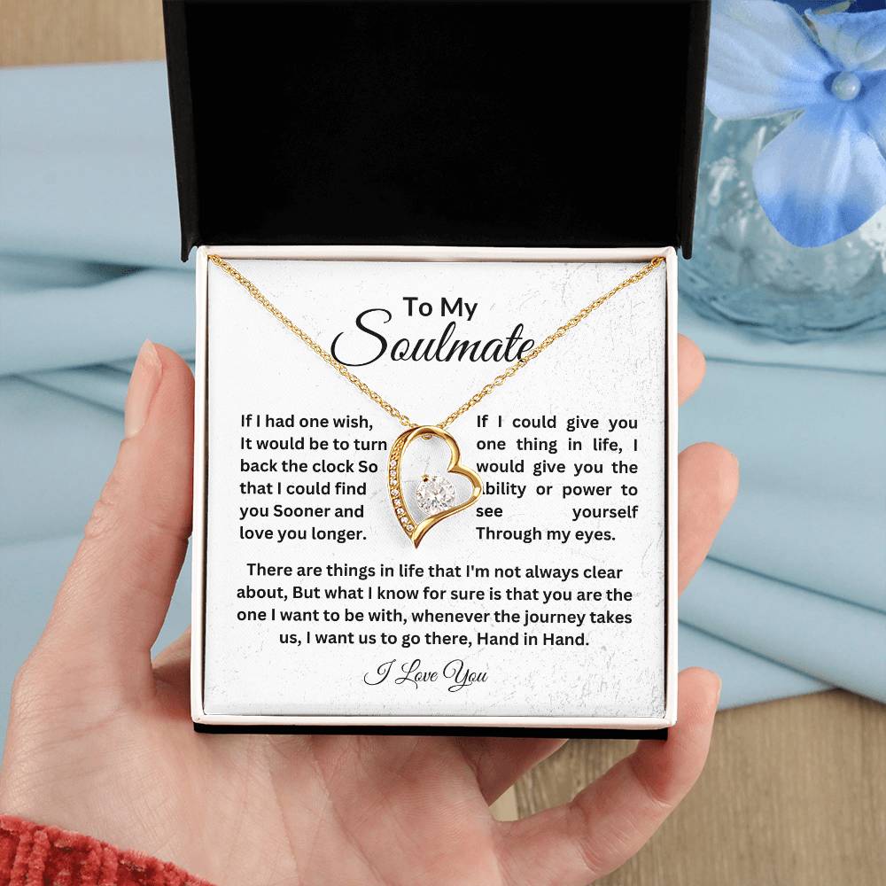 To My Soulmate || Forever Love Necklace || Birthday Gift || Christmas Gift || Valentine's Day Gift || Anniversary Day Gift With Blessing Card Gift Box